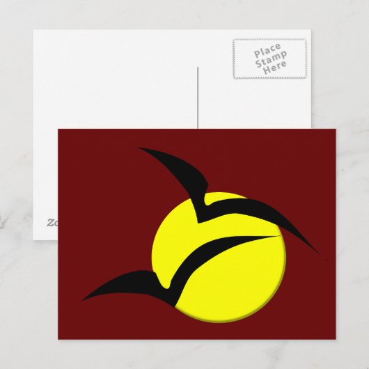 Vollmond und Fledermäuse Postkarte (Vorne/Hinten)