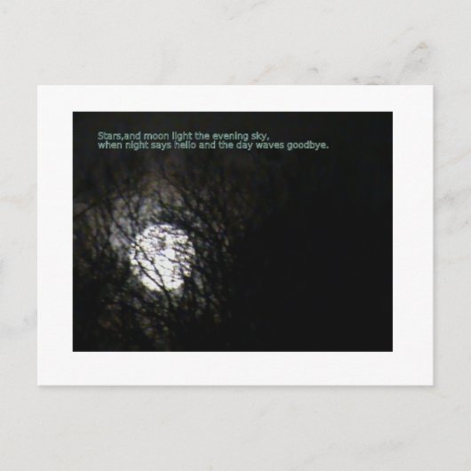 Vollmond und Gedicht Postkarte (Vorderseite)
