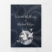 Vollmond und Hochzeit der Sterne Dreifach Gefaltete Einladung (Cover)