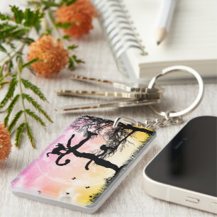 Vollmond- und Kat-F-Schlüsselanhänger für die erst Schlüsselanhänger