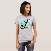 Vollmond und Kat J Initial Monogram T - Shirt (Vorne ganz)