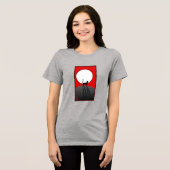 Vollmond und Katze Tri-Blend Shirt (Vorderseite voll)