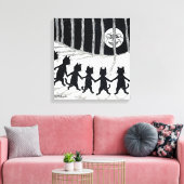 Vollmond und Katzen, Louis Wain Leinwanddruck (Insitu (Wohnzimmer))