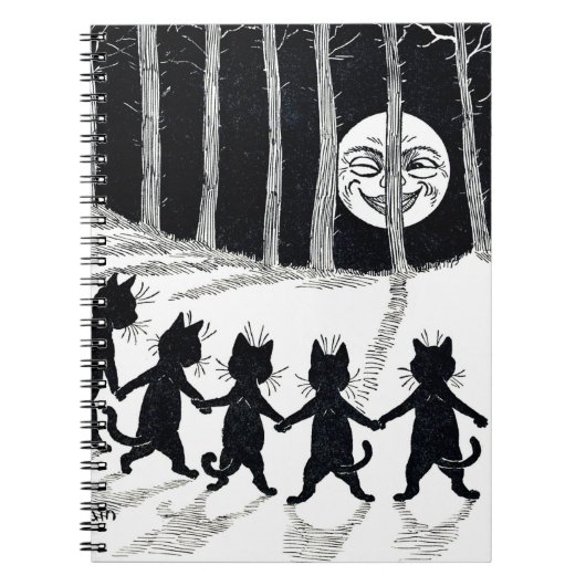 Vollmond und Katzen, Louis Wain Notizblock (Vorderseite)