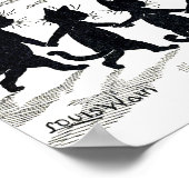 Vollmond und Katzen, Louis Wain Poster (Ecke)