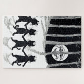 Vollmond und Katzen, Louis Wain Puzzle (Horizontal)