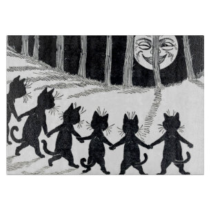 Vollmond und Katzen, Louis Wain Schneidebrett