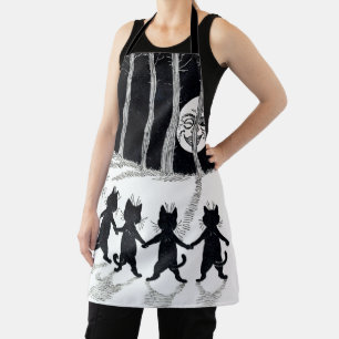 Vollmond und Katzen, Louis Wain Schürze