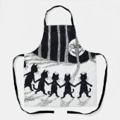 Vollmond und Katzen, Louis Wain Schürze (Vorderseite)