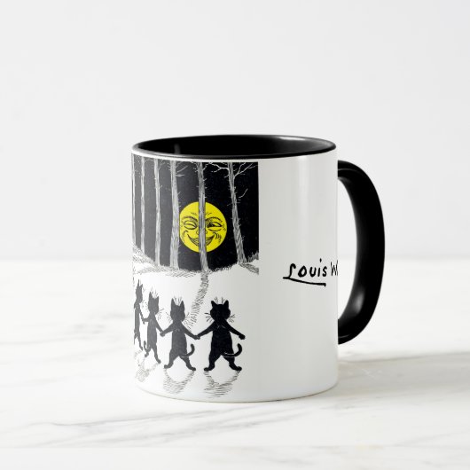 Vollmond und Katzen, Louis Wain Tasse (VorderseiteRechts)