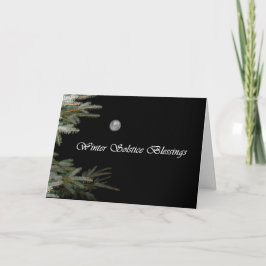 Vollmond-und Kiefern-Baum-Weihnachten-Karte Feiertagskarte