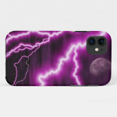 Vollmond und lila Blitz Case-Mate iPhone Hülle (Rückseite (Horizontal))