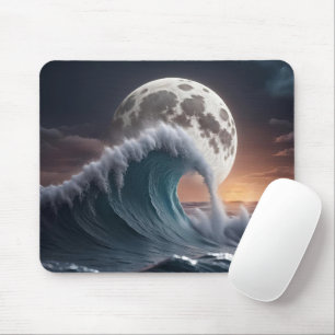 Vollmond- und Ozeanwelle Mousepad