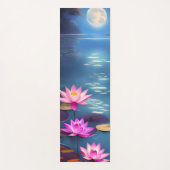 Vollmond und schöne rosa Lotus-Blume Yogamatte (Vorderseite)