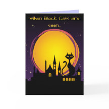 Vollmond und schwarze Katze Halloween