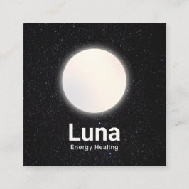 Vollmond und Sterne Himmelswelt Quadratische Visitenkarte