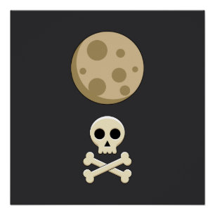 Vollmond und Totenkopf  Poster