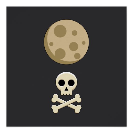Vollmond und Totenkopf Poster (Vorderseite)