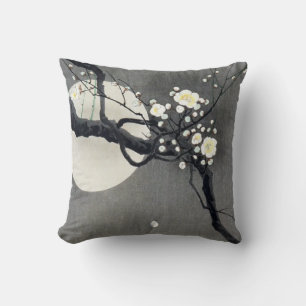 Vollmond und Weißer Pflaumenblütenblossom, Ohara K Kissen