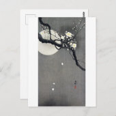 Vollmond und Weißer Pflaumenblütenblossom, Ohara K Postkarte (Vorne/Hinten)