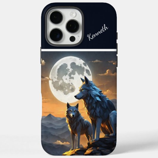 Vollmond- und Wolfshaken Case-Mate iPhone Hülle (Rückseite)