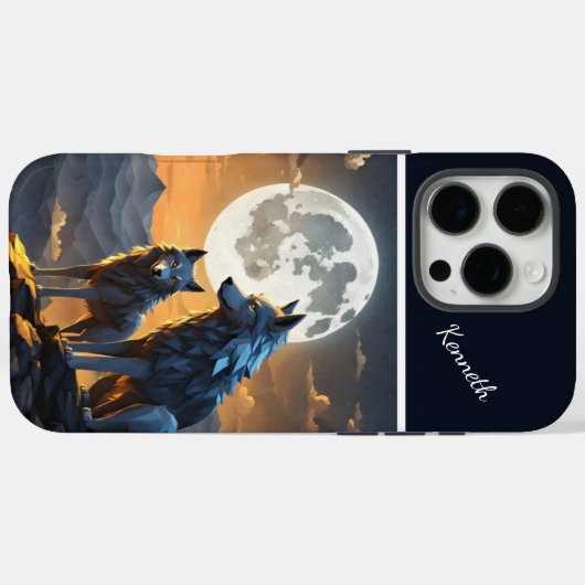 Vollmond- und Wolfshaken Case-Mate iPhone Hülle (Rückseite (Horizontal))