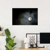 Vollmond und Wolken Poster (Heimbüro)