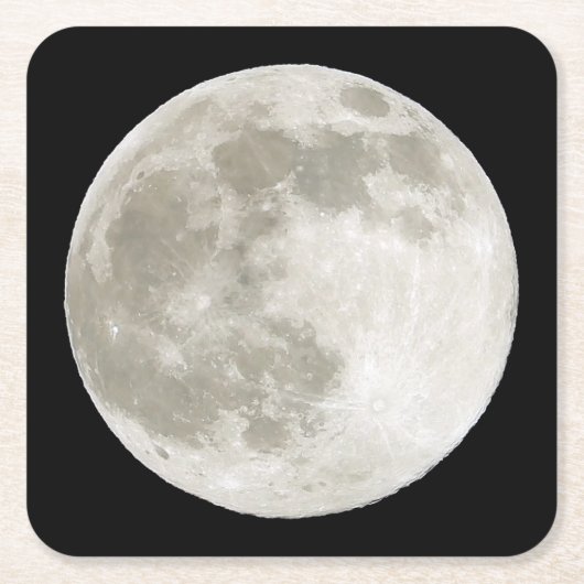 Vollmond-Untersetzer Rechteckiger Pappuntersetzer (Vorderseite)