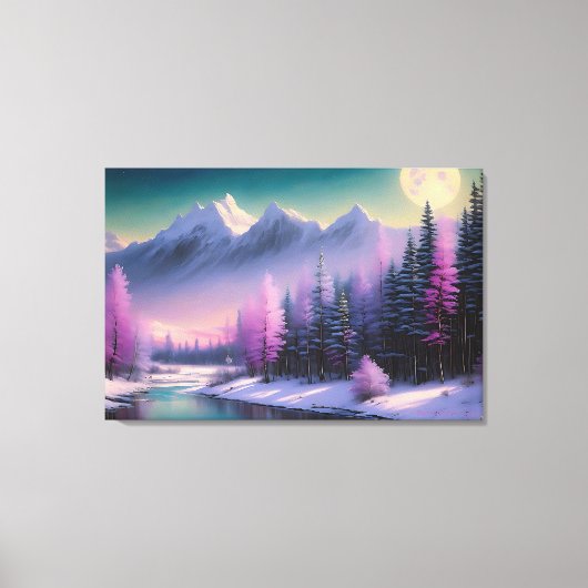 "Vollmond", von BarryDyar ©, Malerlandschaft Leinwanddruck (Vorderseite)