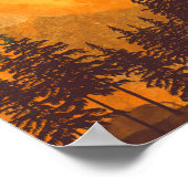 Vollmond-Wald-Wasserfarbenposter Poster (Ecke)