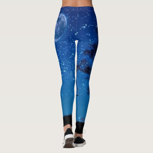 Vollmond-Waldwolf Leggings (Rückseite)
