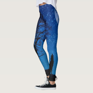 Vollmond-Waldwolf Leggings