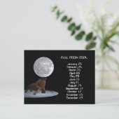 Vollmond Walrus US Eastern Date 2024 Postkarte (Stehend Vorderseite)
