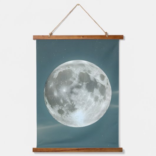 Vollmond Wandteppich Mit Holzrahmen (Vorderseite)