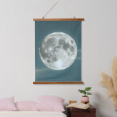 Vollmond Wandteppich Mit Holzrahmen (Schlafzimmer)