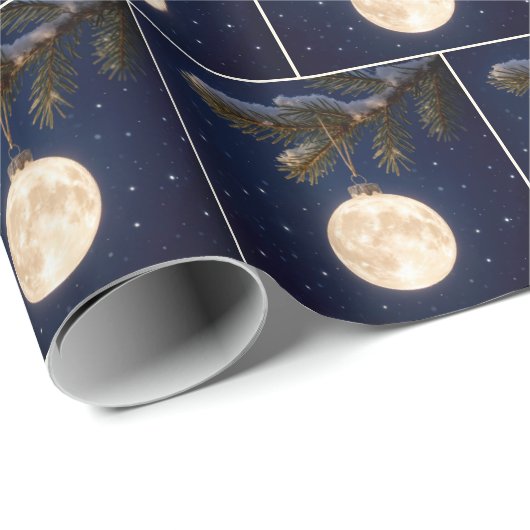 Vollmond Weihnachtsschmuck Geschenkpapier (Rolleneckpunkt)