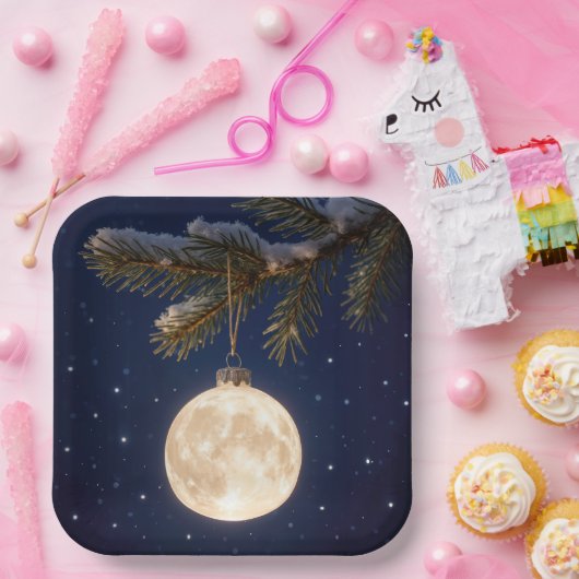 Vollmond Weihnachtsschmuck Pappteller (Party)