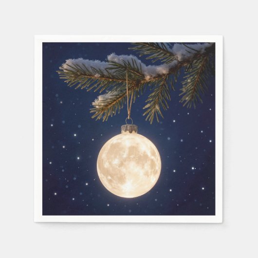 Vollmond Weihnachtsschmuck Serviette (Vorderseite)