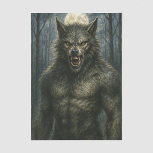 Vollmond Werewolf Dekoupage Tissue Paper Seidenpapier (Vorderseite)