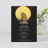 Vollmond-Werewolf-Halloween-Party Einladung (Stehend Vorderseite)