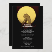 Vollmond-Werewolf-Halloween-Party Einladung (Vorne/Hinten)
