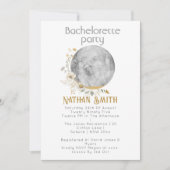 Vollmond Wildblume Gold Einladung (Vorderseite)