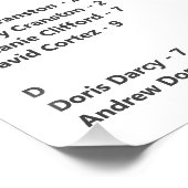 Vollmond Wildblume Gold Wasserfarben Hochzeitssitz Poster (Ecke)