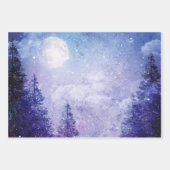 Vollmond Winter Lila Forest Geschenkpapier Set (Vorderseite)