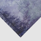 Vollmond Winter Pine Tree Forest Decoupage Seidenpapier (Detail)