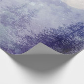 Vollmond Winter Pine Tree Forest Geschenkpapier (Ecke)