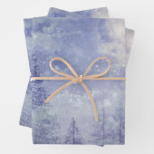 Vollmond Winter Pine Tree Forest Geschenkpapier Set (Beispiel)