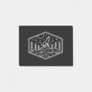 Vollmond Wolf 3 Post-it Klebezettel