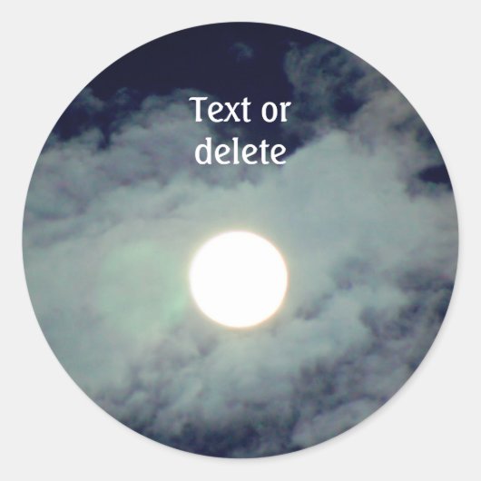 Vollmond Wolken Natur Personalisiert Runder Aufkleber (Vorderseite)