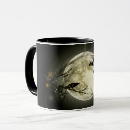 Vollmond zu Halloween Tasse (Vorderseite Links)